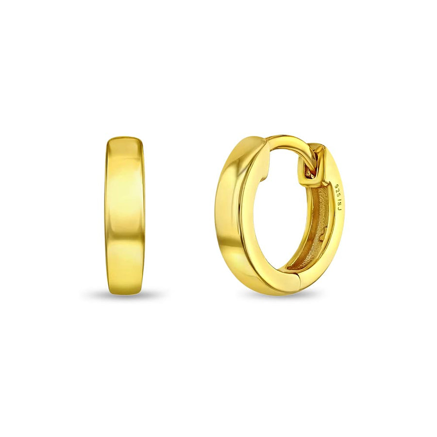 In Season Jewelry Elegant & Classic Gold Girls Hoop Earrings for Kids - Comfortable 0.39” Little Girl Hoop Earrings with Secure Latch Closure