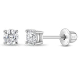 In Season Jewelry Tiny Solitaire Sterling Silver Kids Earrings – 3mm