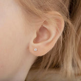 In Season Jewelry Tiny Solitaire Sterling Silver Kids Earrings – 3mm