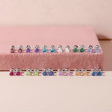 In Season Jewelry CZ Birthstone Heart Kids Earrings - 925 Sterling Silver Hypoallergenic Earrings for Girls with Safety Screw Backs - Safe & Comfortable for Toddlers, Kids & Little Girls - Clear