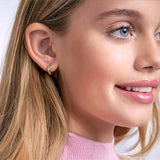 In Season Jewelry Elegant & Classic Gold Girls Hoop Earrings for Kids - Comfortable 0.39” Little Girl Hoop Earrings with Secure Latch Closure