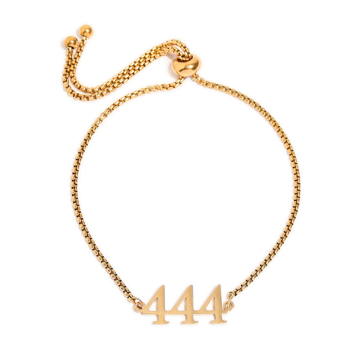 DESTIN Jewelry 18K Gold Plated Angel Number 444 Bolo Bracelet
