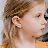 In Season Jewelry Elegant & Classic Gold Girls Hoop Earrings for Kids - Comfortable 0.39” Little Girl Hoop Earrings with Secure Latch Closure