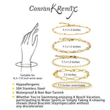 Waterproof Gold Bracelet Stack for Women Non Tarnish,Stainless Steel 14K Gold Plated Dainty Bracelets Layered Paper Clip Bracelet Chain Bracelet for Women Jewelry
