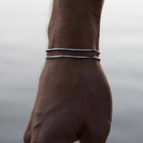 MosFlor Mens Bracelet Silver - 4pcs Mens Chain Cuban Link Bracelet Set Snack Rope Chain Bracelets for Men's Silver Bracelet for Men