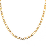 HZMAN Men Women 24k Real Gold Plated Figaro Chain Necklace