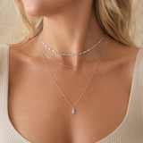 RareLove Minimalist Dainty Choker Silver Geometric Chain Necklace for Women