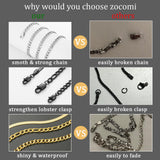 Zocomi Gold Plated Chain Necklaces for Men Boys, Stainless Steel Cuban Figaro Herringbone Link Chains Necklace Set Jewelry Gifts Male Teenage Teen Boys Kids Him Cadenas Para Hombres 18 Inches