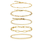 Waterproof Gold Bracelet Stack for Women Non Tarnish,Stainless Steel 14K Gold Plated Dainty Bracelets Layered Paper Clip Bracelet Chain Bracelet for Women Jewelry