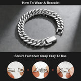 XIANNVXI 2Pcs Silver Stainless Steel Bracelets for Men