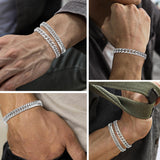 XIANNVXI 2Pcs Silver Stainless Steel Bracelets for Men