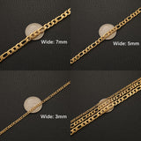 HZMAN Men Women 24k Real Gold Plated Figaro Chain Necklace