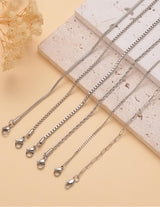 Wrlcorly 6Pcs Stainless Steel Chain Bracelets for Men Women 2mm Cuban Snake Twists Rope Box Beads Paperclip Link Chain Bracelet Sets Jewelry Gifts 7 Inches Length Adjustable