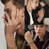 XIANNVXI 6pcs Men Gifts Silver Stainless Steel Bracelets 7.5 Inches