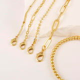 Waterproof Gold Bracelet Stack for Women Non Tarnish,Stainless Steel 14K Gold Plated Dainty Bracelets Layered Paper Clip Bracelet Chain Bracelet for Women Jewelry