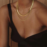 Tewiky Layered Necklaces for Women 14k Gold Plated Chain Necklace Set