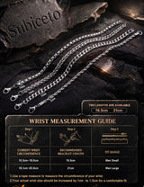Mens Bracelet, Stainless Steel Silver Bracelet for Men Chunky Thin 8.3inch