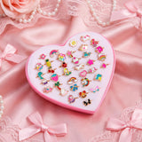 PASEMM 36pcs Little Girl Alloy Jewelry Rings, Adjustable Unicorn Rings Toys, No Duplication Kids Play Ring in Box,Dress Up for 4-12 Year Old Girls, Birthday Christmas Valentine's Day Easter Holiday Gifts